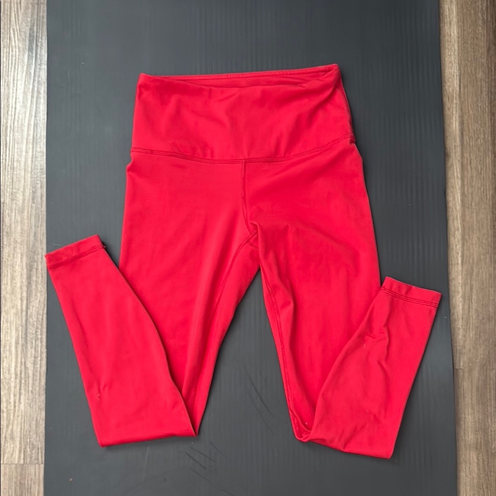 90 Degree By Reflex Red Leggings Stretchy Performance Bottoms
